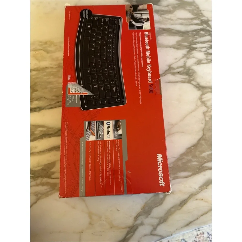 Microsoft Keyboard Black Bluetooth Mobile 5000 Comfort‎ Curve Ergonomic 1390